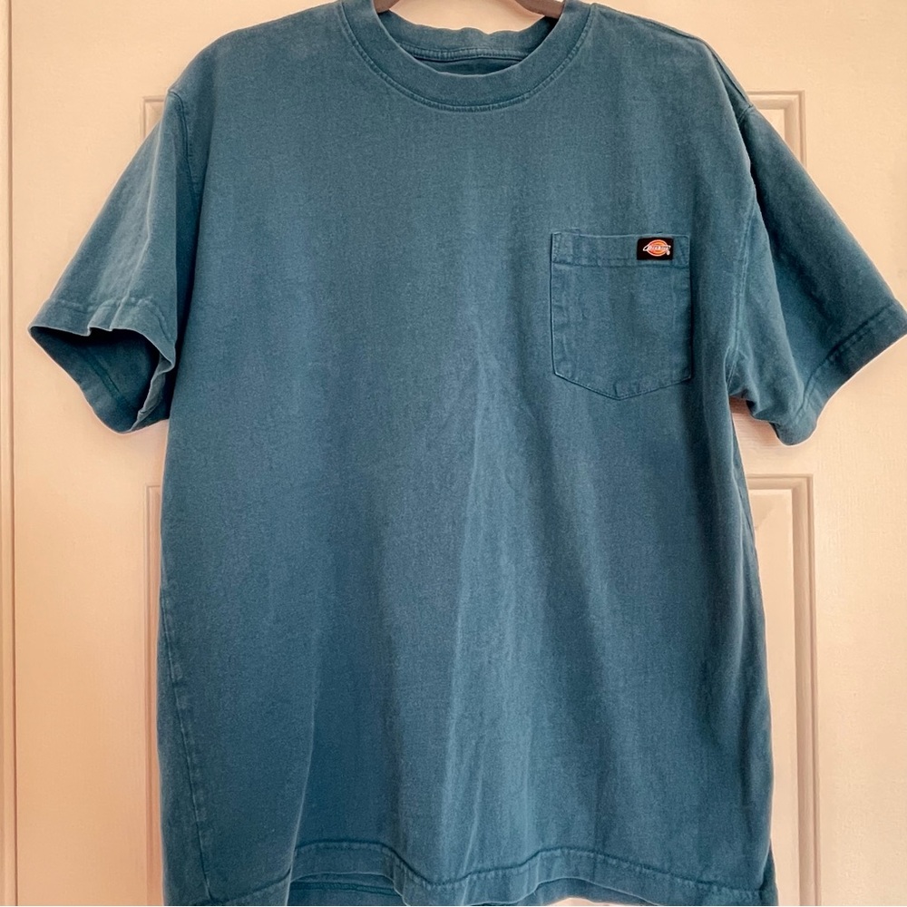 Dickies Men's Teal 100% Cotton Short Sleeve Pocket Work Tee
